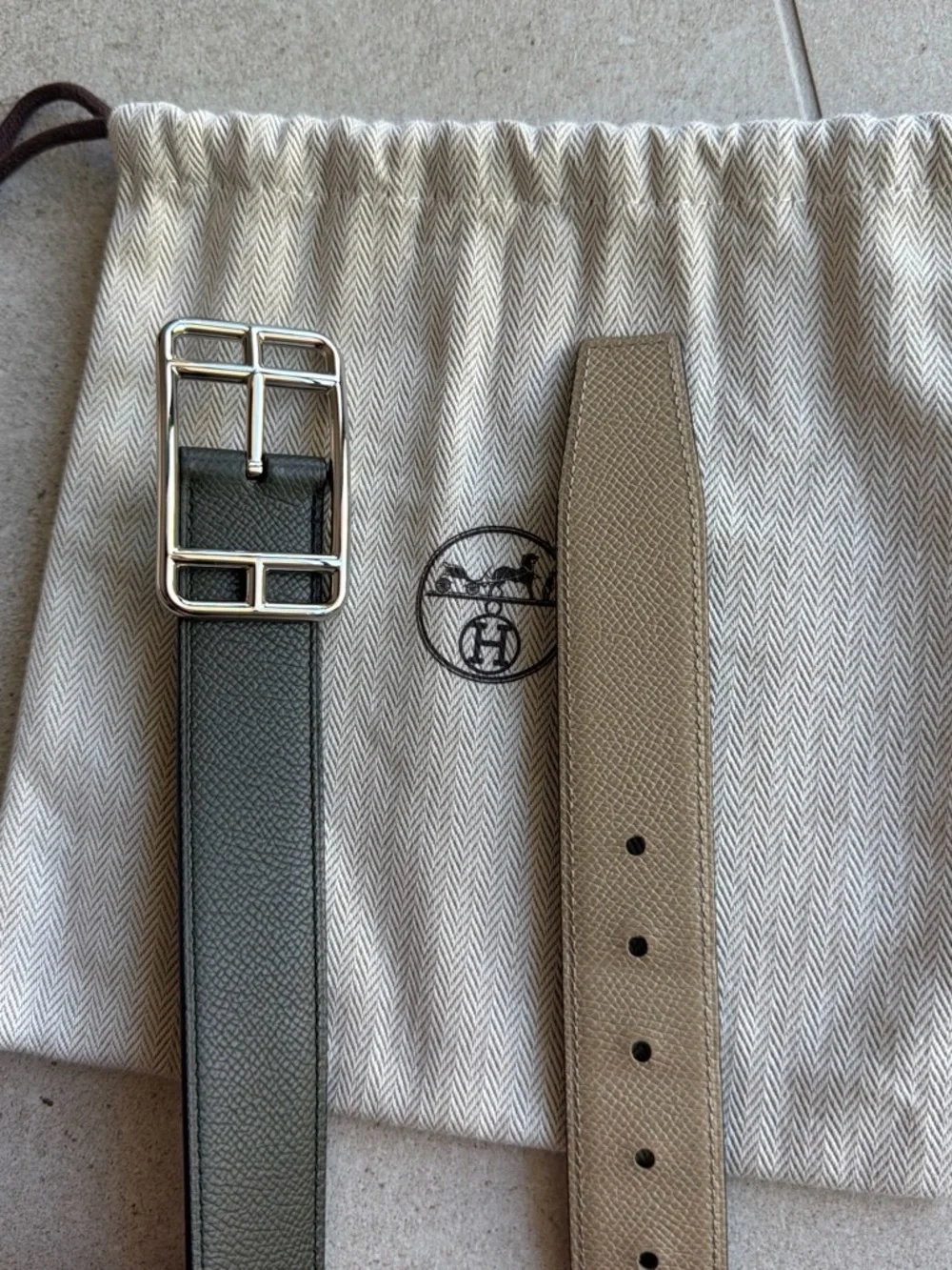 Hermes reversible leather